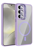 Samsung Galaxy S24 FE Remim Lensli Magsafe Standlı Kapak - Lila thumbnail 1