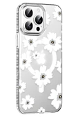 Apple iPhone 15 Pro Max Floral Magsafe Kapak - Beyaz thumbnail 1