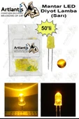 Sarı Mantar Led Diyot Lamba 50 li 1 Paket Sarı 4.8 mm Mini Mantar Led Lamba Deney Bilim Proje Arduino Işığı thumbnail 1