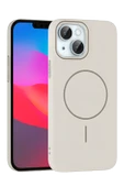 iPhone 15 Plus Broş Magsafe Kapak - Krem thumbnail 1
