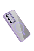 Samsung Galaxy S25 Remim Lensli Magsafe Standlı Kapak - Lila thumbnail 4