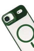 Apple iPhone 17 Air Remim Lensli Magsafe Standlı Kapak - Koyu Yeşil thumbnail 3