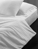 Çift Kişilik Çizgili Pamuk Saten Nevresim | 220x230 | King Size | Mix & Match | Otel Serisi thumbnail 3