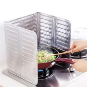 Ocak Yağ Sıçrama Koruyucu Katlanır Alüminyum Levha -Kolay Silinir Piknik Tüpü Rüzgar Önleyici Panel thumbnail 3