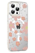 Apple iPhone 14 Pro Max Floral Magsafe Kapak - Pembe thumbnail 1