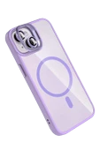 Apple iPhone 13 Remim Lensli Magsafe Standlı Kapak - Lila thumbnail 3