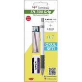 Tombow Sh-300 Grip Metalik Okul Seti 0,7mm Gümüş - 1