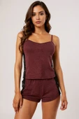 Kadın Bordo Dantelli Şortlu Gecelik Takım – Modern, Konforlu ve Günlük Kombinlere Uygun - 5