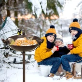 Bahçe Aksesuarı Kuş Havuzu Kuş Yemliği Suluğu Ayarlanabilir Boy Yabani Kuşlar İçin Havuz Yemlik Suluk - 5