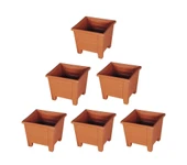 Omnipazar SY-5846 Dekoratif Plastik Kare Ayaklı Saksı 7 lt Kiremit 6 Adet thumbnail 1