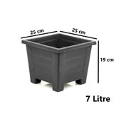 Omnipazar SY-5846 Dekoratif Plastik Kare Ayaklı Saksı 7 lt Antrasit 6 Adet thumbnail 2