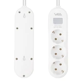 Vea VA-21571 3'Lü Anahtarlı 1.5 Metre Akım Korumalı Priz Beyaz - 2