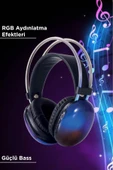 Kablosuz RGB Işıklı Kulak Üstü Bluetooth Kulaklık - 5