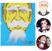 Beyaz Renk Kendinden Yapışkanlı Takma Sakal Bıyık ve Kaş Seti thumbnail 1