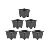 Omnipazar SY-5846 Dekoratif Plastik Kare Ayaklı Saksı 7 lt Antrasit 6 Adet thumbnail 1