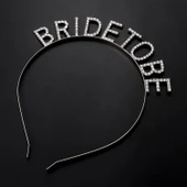 Gümüş Kaplama Kristal Taşlı Bride To Be Gelin Tacı thumbnail 2