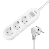 Vea VA-21571 3'Lü Anahtarlı 1.5 Metre Akım Korumalı Priz Beyaz - 1