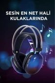 Kablosuz RGB Işıklı Kulak Üstü Bluetooth Kulaklık - 3