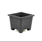 Omnipazar SY-5846 Dekoratif Plastik Kare Ayaklı Saksı 7 lt Antrasit 6 Adet thumbnail 3