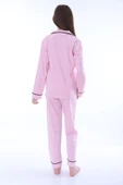 Gömlek Yaka Cep Detaylı Lila Kız Çocuk Pijama Takımı thumbnail 5