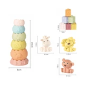 15 Parça Duyusal Oyuncak Banyo Oyuncağı Yumuşak Renkli Parçalar 6AY+ thumbnail 2