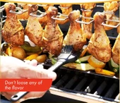 Tavuk Pişirme Aparatı Izgara Mangal ve Fırın için Tavuk Kanadı Baget Barbekü Pişirme Damlama Tepsisi - 3