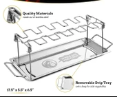 Tavuk Pişirme Aparatı Izgara Mangal ve Fırın için Tavuk Kanadı Baget Barbekü Pişirme Damlama Tepsisi - 2