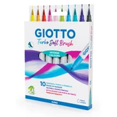 Giotto Turbo Soft Brush Marker Fırça Uçlu Kalem 10 Renk thumbnail 1