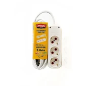 pilelistore 3 lü Topraklı 5 Metre Kablolu Grup Priz - 1