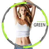 Egzersiz Çemberi Lüks Model 1.2 KG Ağırlıklı 100 cm Bel Bölgesi Spor Aleti Yeşil - 1