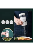 4lü Tuşlu Basmalı Baharatlık Seti Gramaj Ayarlı Tuzluk Şekerlik Tuz Biber Baharat Saklama Kabı 140ml thumbnail 3