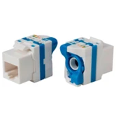 URANIUM KJ-UC6-18056DB CAT6 UTP 180 DERECE ÇEVİRMELİ KEYSTONE JACK MAVİ RENK - 1