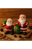 Yılbaşı Christmas 2’li Noel Baba Temalı Yılbaşı Masası İçin Dekoratif Biblo Hediye set 9 Cm & 11 Cm thumbnail 2