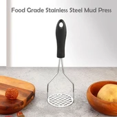 Renkli Plastik Saplı Paslanmaz Metal Patates Ezici Püre Yapıcı thumbnail 2