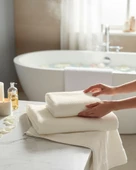 %100 Pamuk | Velune El & Yüz Havlusu | Kırık Beyaz | 50x85 | Otel Serisi thumbnail 8