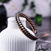 DMT COPPER El Yapımı Şık Tasarım Kalın Dövülmüş Saf Bakır Bilezik Bakır Takı Bilekliği IŞIKLI KUTULU thumbnail 1