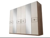Ay Işığı 6 Kapaklı Aynalı Elbise Dolabı Gardrop 237x60x214 thumbnail 2