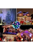Renkli 10 Metre 100'lü Ledli Yılbaşı Ağaç Işık 8 Fonksiyonlu Rgb Renkli Işık Pirinç Dekoratif Led - 2