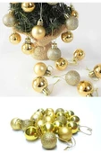 Noel Çam Ağacı Süsü 12’li Parlak Simli Altın Renkli Top Süsler YeniYıl Yılbaşı Çam Ağacı Süsleri 4Cm thumbnail 5