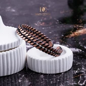 DMT COPPER El Yapımı Şık Tasarım Kalın Dövülmüş Saf Bakır Bilezik Bakır Takı Bilekliği IŞIKLI KUTULU thumbnail 3