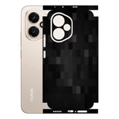 Honor 400 ile Uyumlu 360 Arka Kaplama Pixel Desenli Siyah - 1