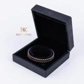 DMT COPPER El Yapımı Şık Tasarım Kalın Dövülmüş Saf Bakır Bilezik Bakır Takı Bilekliği IŞIKLI KUTULU thumbnail 2