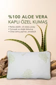 2 Adet Aloe Wera kumaşlı Visco parçacıklı ortopedik yastık,saten biyeli Visco yastık 1200 gr thumbnail 3