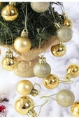 Noel Çam Ağacı Süsü 12’li Parlak Simli Altın Renkli Top Süsler YeniYıl Yılbaşı Çam Ağacı Süsleri 4Cm thumbnail 4