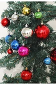 Renkli Parlak Şık 6’lı Yılbaşı Çam Ağacı Topları Süsleri 4 cm Noel Çam Ağacı Süsü Ev ve Ofis Dekoru thumbnail 5