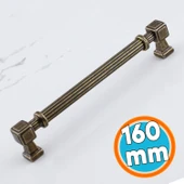 Mobilya Çekmece Mutfak Dolabı Dolap Kulpları Kulb 16 cm 160 mm Çizgili Metal Antik Sarı Kulp thumbnail 1