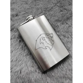 Unutulmaz Anlar İçin Anıları Taşıyın Sevgiliye Özel Hediye Aslan Temalı 9 Oz Çelik Cep Matara 266 ML - 1