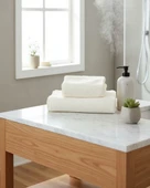 %100 Pamuk | Velune Banyo Havlusu 2'li Set | Kırık Beyaz | 80x160 | Otel Serisi thumbnail 4