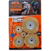 Tel Matkap Hobi Fırça 5+3 Pim 8 Parça Set Tel Fırça Seti Matkap Ucu Tel Fırça Pas Kir Boya Temizleme - 2