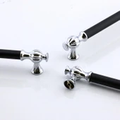 Mutfak Mobilya Çekmece Metal Dolap Kapak Kulpları Dolabı Kulbu Kulpu 224 mm 22.4 cm Krom Siyah thumbnail 5